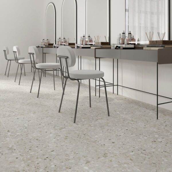 Neutral Bay Terrazzo Matt Tile 600x600