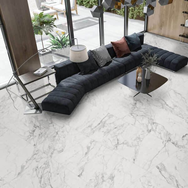 Classic Carrara Matt Marble Look Tile 600x1200 (Code: 02860)